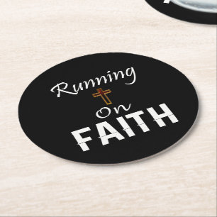 Running on Faith Runner Round Paper Coaster