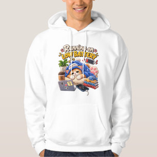 Running on Low Battery Cat – Cozy Sleepy Cat Low Hoodie