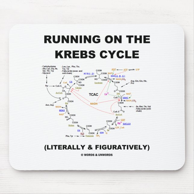 Running On The Krebs Cycle (Science Humour) Mouse Pad (Front)