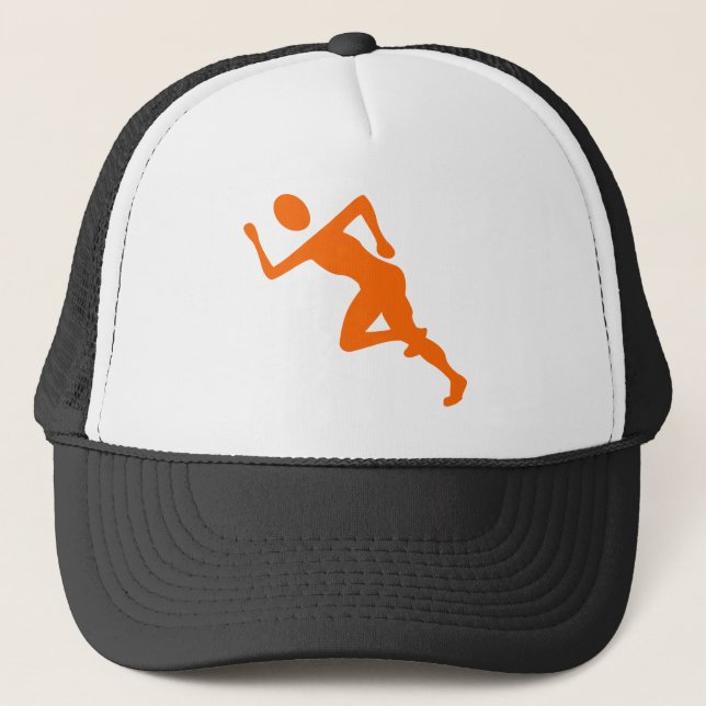 Running - Orange Trucker Hat (Front)