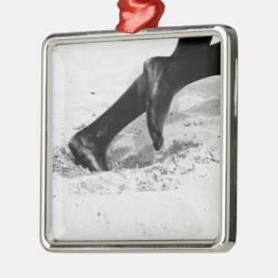 running out of sand metal ornament