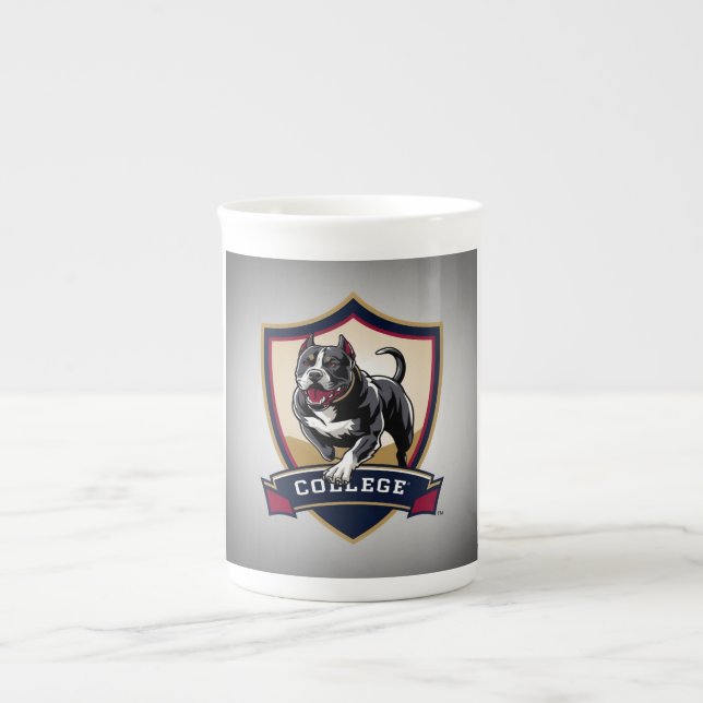 Running PitBull College Logo Bone China Mug (Front)