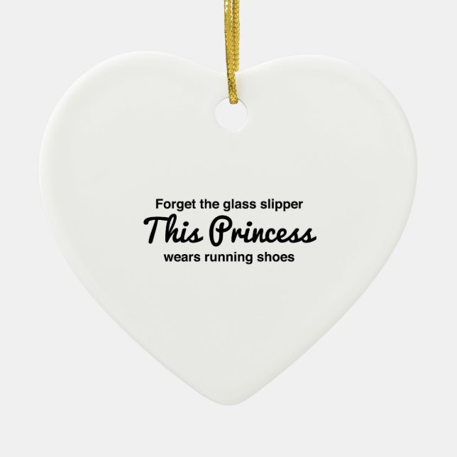 Running Princess Ceramic Ornament (Front)