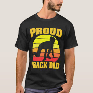 Running - Proud Track Dad Vintage Retro Sunset Dau T-Shirt