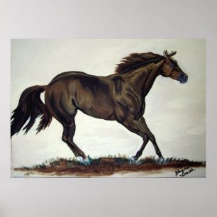 Running Quarter Horse Poster