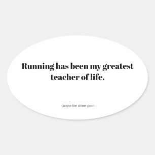 Running quote oval sticker