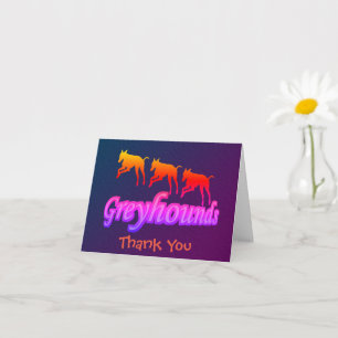 Running Rainbow Greyhounds Thank You Card