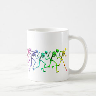 Running Rainbow Skeletons Coffee Mug