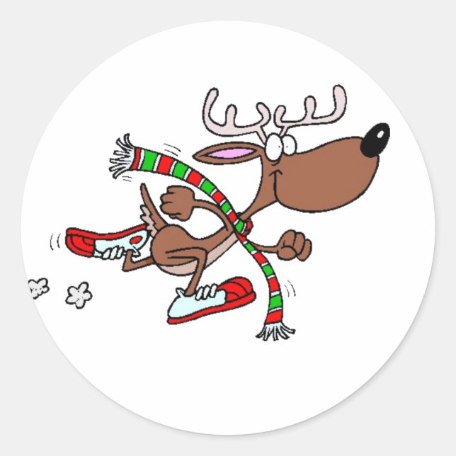 Running Reindeer Sticker (Front)