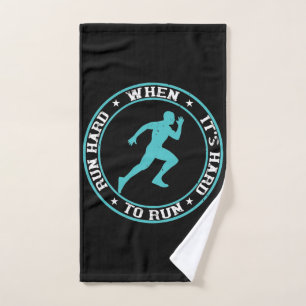 Running - Run hard when it's hard to run Hand Towel