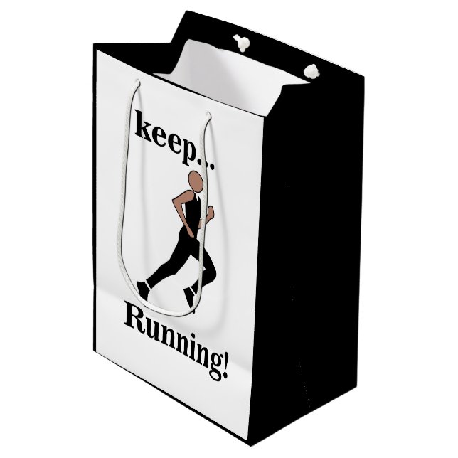 Running Runner Athlete Sports Medium Gift Bag (Front Angled)