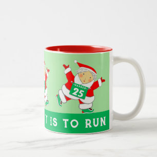 Running Runner Christmas Collectable Two-Tone Coffee Mug
