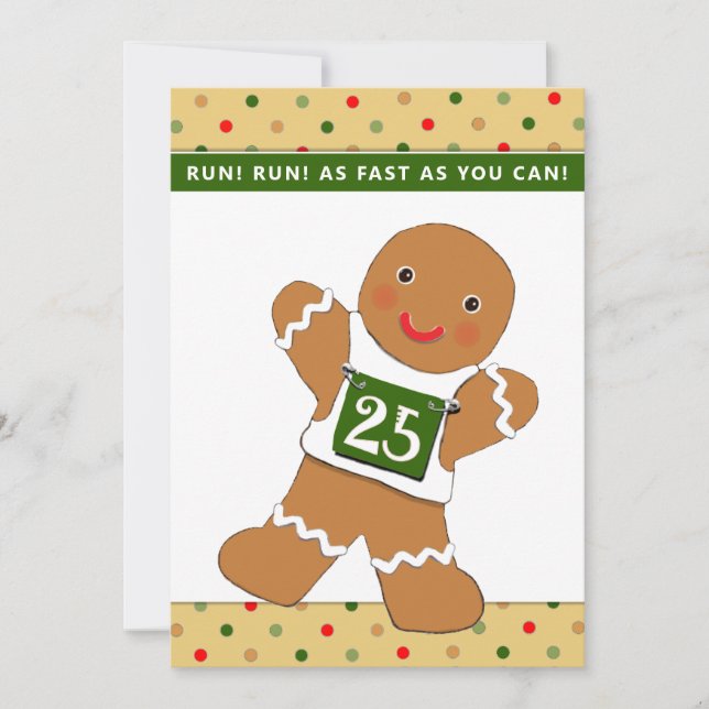 Running Runner Christmas Holiday Card (Front)