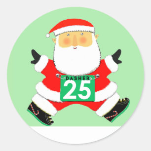 Running Runner Christmas Holiday Classic Round Sticker