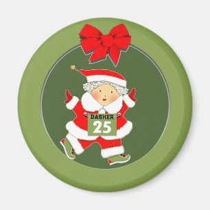 Running Runner Christmas Holiday Magnet