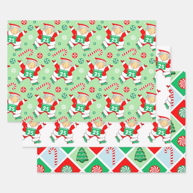 Running Runner Holiday Gift Wrapping Paper (Set)