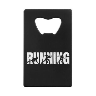 Running  Runner  Marathon Credit Card Bottle Opener