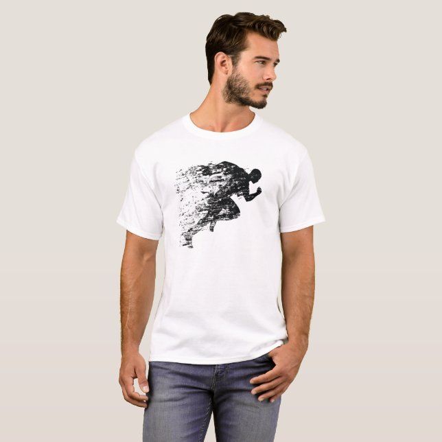 Running Runner Silhouette Graphic Men's T-Shirt (Front Full)