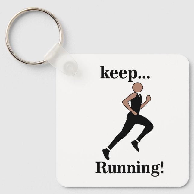 Running Runner Sports Athlete Coach Keychain (Front)