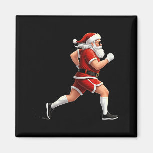Running Santa Christmas Graphic Runner Run Maratho Magnet