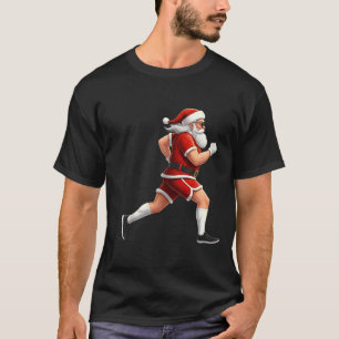 Running Santa Christmas Graphic Runner Run Maratho T-Shirt