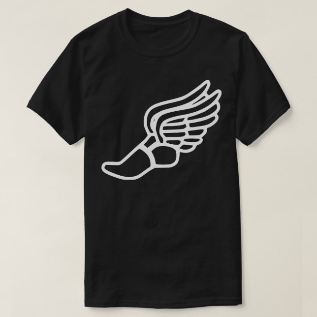 Running Shoe With Wings Track And Field Sneaker  T-Shirt (Design Front)
