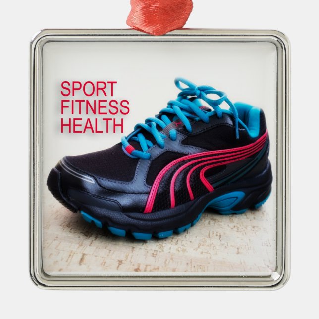 Running shoes metal ornament (Front)
