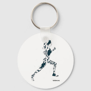 Running Silhouette - Floral Keychain