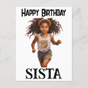 Running sista black girl magic melanin runner holiday postcard