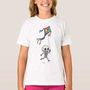 Running Skeleton Colourful Kite Kids T-Shirt