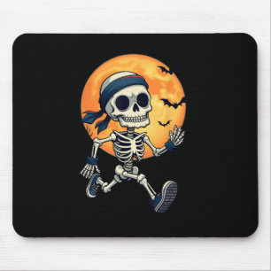 Running Skeleton Funny Halloween Costume Men Women Mouse Pad