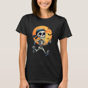 Running Skeleton Funny Halloween Costume Men Women T-Shirt