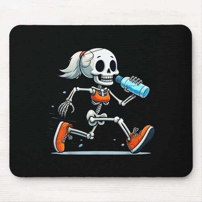 Running Skeleton Halloween Costume Soky Runners Lo Mouse Pad (Front)