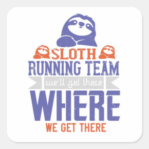 Running - Sloth Running Team Square Sticker
