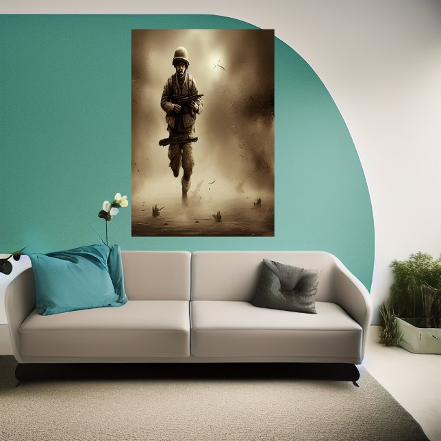 Running solider |  AI Art  Poster (Creator Uploaded)