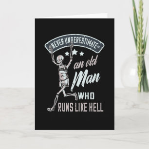 Running Sport Funny Runner Old Man Gift Card