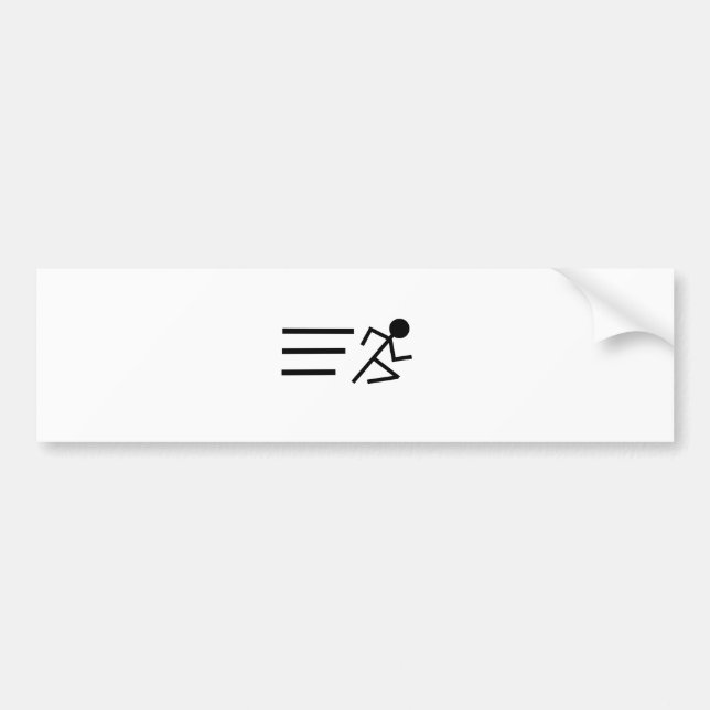Running Stickman Bumper Sticker (Front)