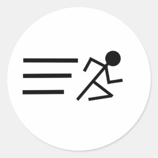 Running Stickman Classic Round Sticker