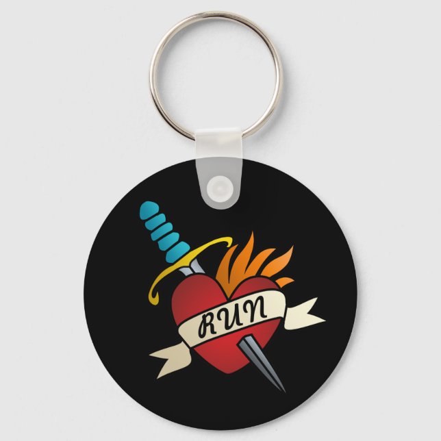 Running Tattoo Keychain (Front)