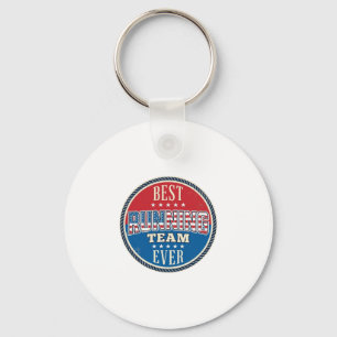 Running Team Patriotic Vintage Badge Design_1 Keychain