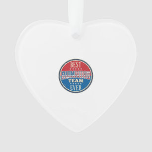 Running Team Patriotic Vintage Badge Design_1 Ornament