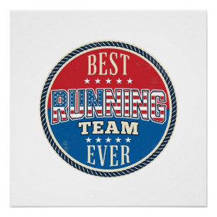 Running Team Patriotic Vintage Badge Design_1 Poster
