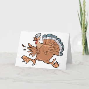 Running Thanksgiving Turkey Holiday Card