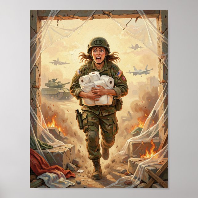 Running Toward Hope Through Ruins Poster (Front)