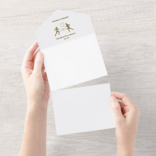 Running Towards Our Destiny Retro Chic All In One Invitation