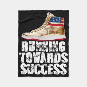 Running Towards Success Trump Sneakers Republican Fleece Blanket