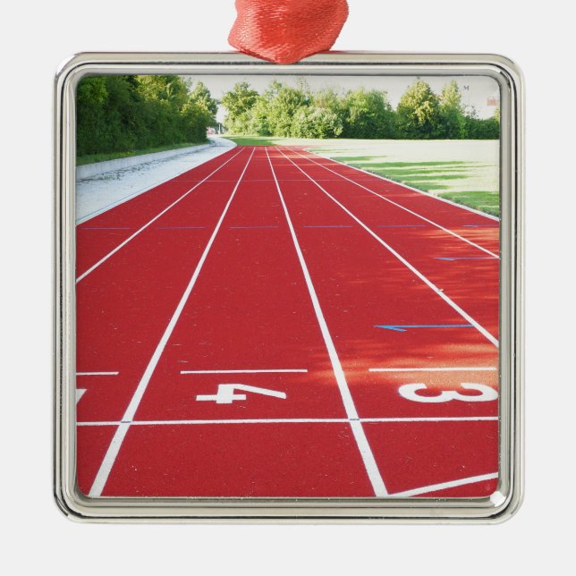 Running Track And Field Metal Ornament (Front)