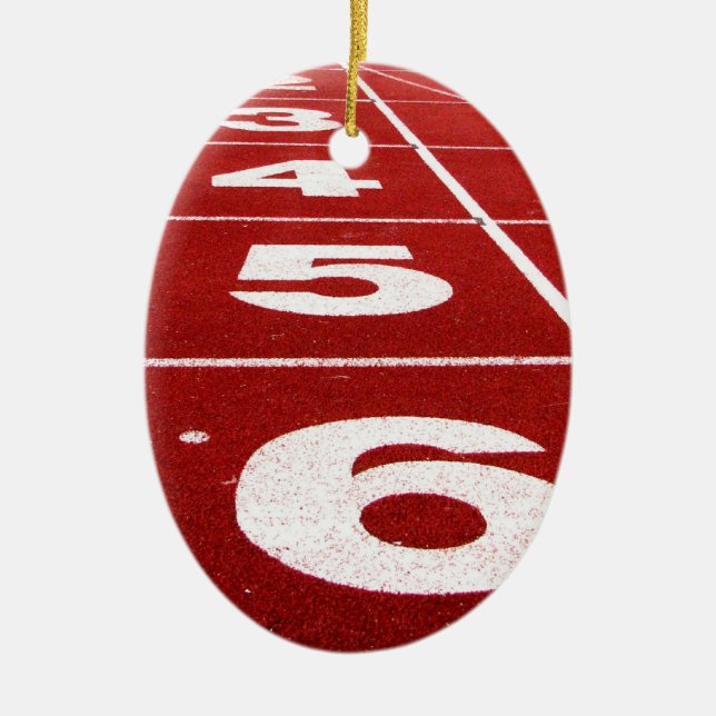 Running track ceramic ornament (Front)