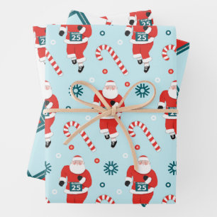 Running Track Holiday Gift Wrapping Paper Sheet