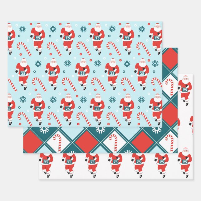 Running Track Holiday Gift Wrapping Paper Sheet (Set)